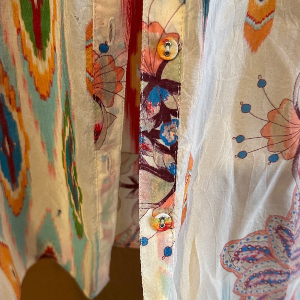 Johnny Was Multicolor Patterned Button Up Shirt - image 14